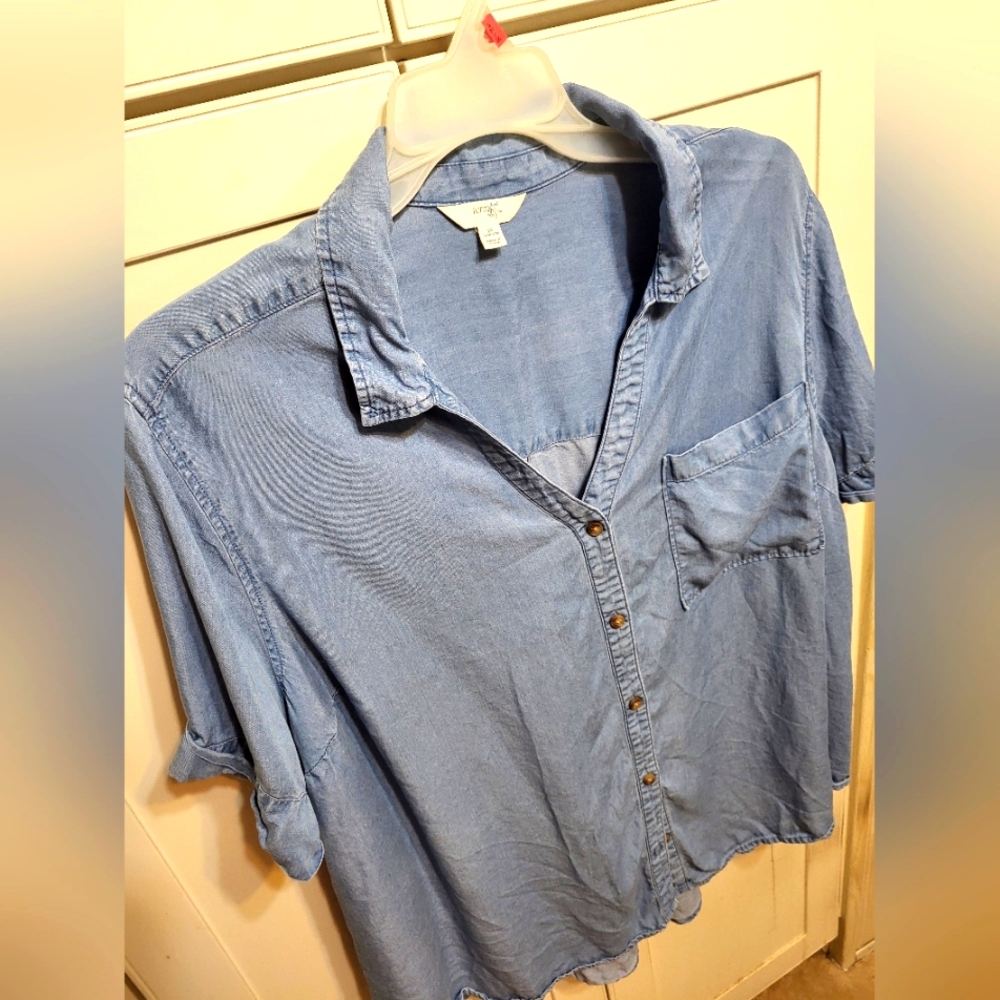 Terra & Sky Ladies 3X Denim Blouse